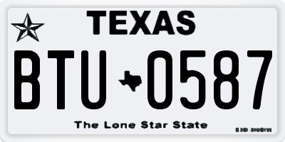TX license plate BTU0587