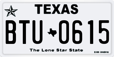 TX license plate BTU0615