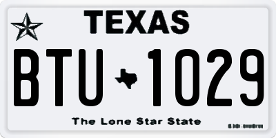 TX license plate BTU1029