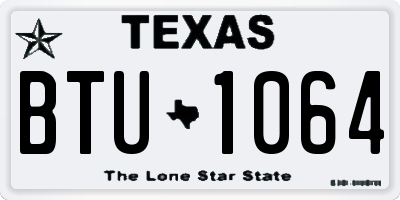 TX license plate BTU1064