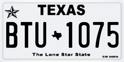 TX license plate BTU1075
