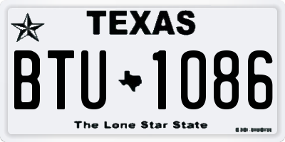 TX license plate BTU1086