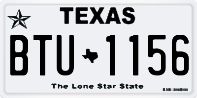 TX license plate BTU1156