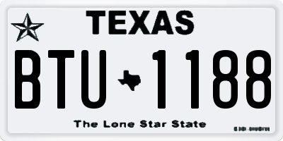 TX license plate BTU1188