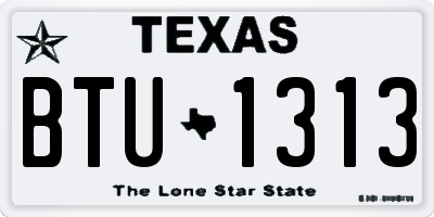 TX license plate BTU1313