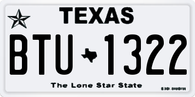 TX license plate BTU1322
