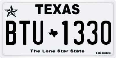 TX license plate BTU1330