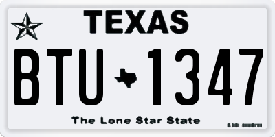 TX license plate BTU1347