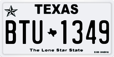 TX license plate BTU1349