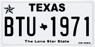 TX license plate BTU1971