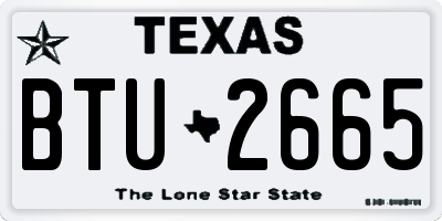 TX license plate BTU2665