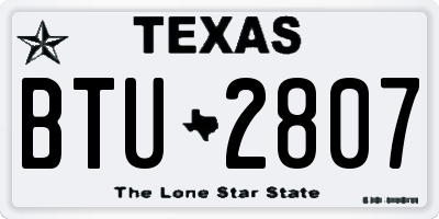 TX license plate BTU2807