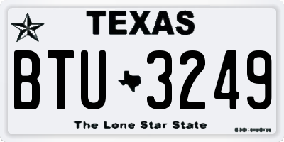 TX license plate BTU3249