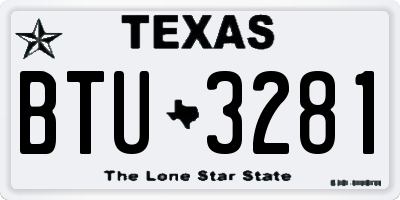 TX license plate BTU3281