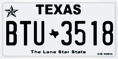 TX license plate BTU3518
