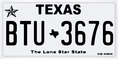 TX license plate BTU3676
