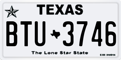 TX license plate BTU3746