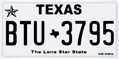 TX license plate BTU3795