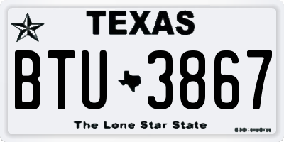 TX license plate BTU3867