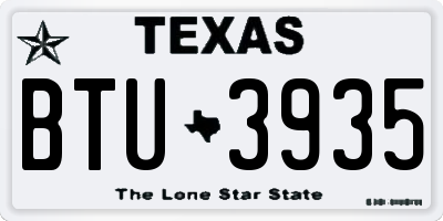 TX license plate BTU3935