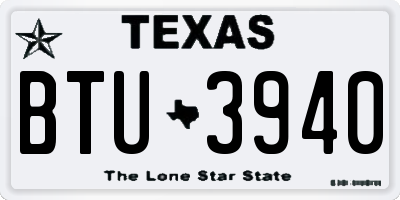 TX license plate BTU3940