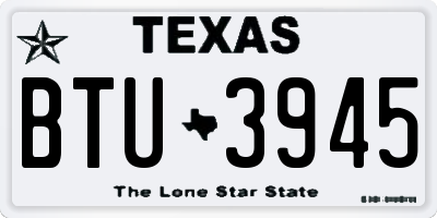 TX license plate BTU3945