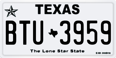 TX license plate BTU3959
