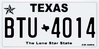 TX license plate BTU4014