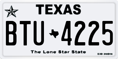 TX license plate BTU4225