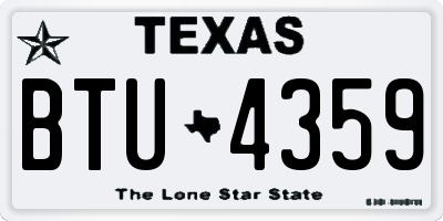 TX license plate BTU4359
