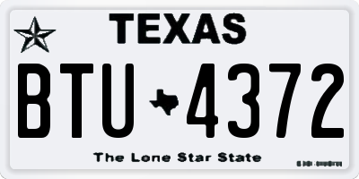 TX license plate BTU4372