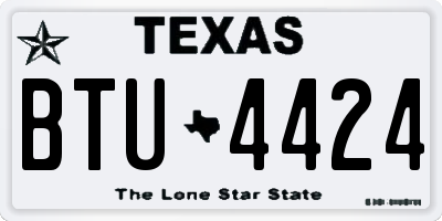 TX license plate BTU4424