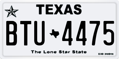TX license plate BTU4475