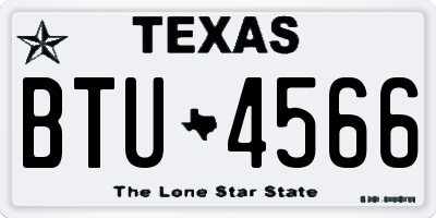TX license plate BTU4566