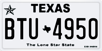 TX license plate BTU4950