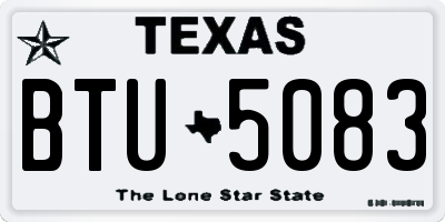 TX license plate BTU5083