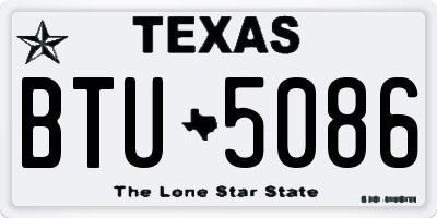 TX license plate BTU5086