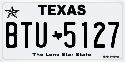 TX license plate BTU5127