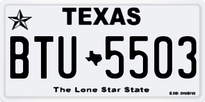 TX license plate BTU5503