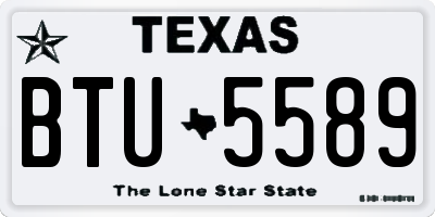 TX license plate BTU5589