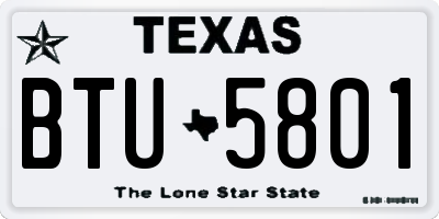 TX license plate BTU5801
