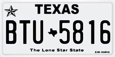 TX license plate BTU5816