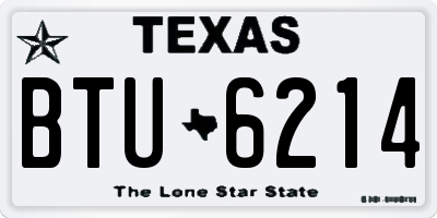 TX license plate BTU6214