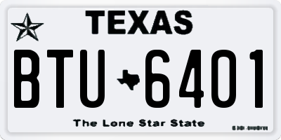 TX license plate BTU6401