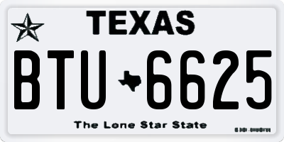 TX license plate BTU6625