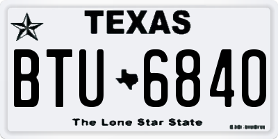 TX license plate BTU6840