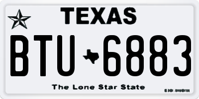 TX license plate BTU6883