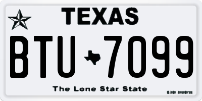 TX license plate BTU7099
