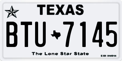 TX license plate BTU7145