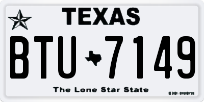 TX license plate BTU7149